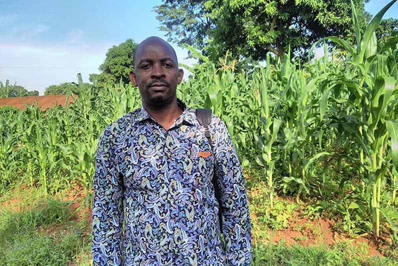 Agronomist Apollo Tugeineyo at a farm in Kampala, Uganda.