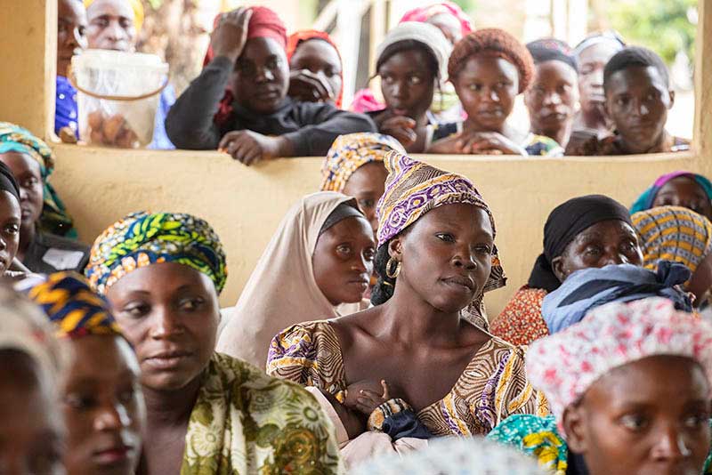 Nigerian women at the Nasarawa State Government Health Care Centre in Wamba, Nigeria.