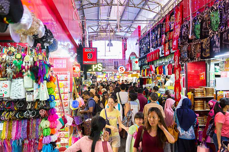 Bugis street market in Singapore.